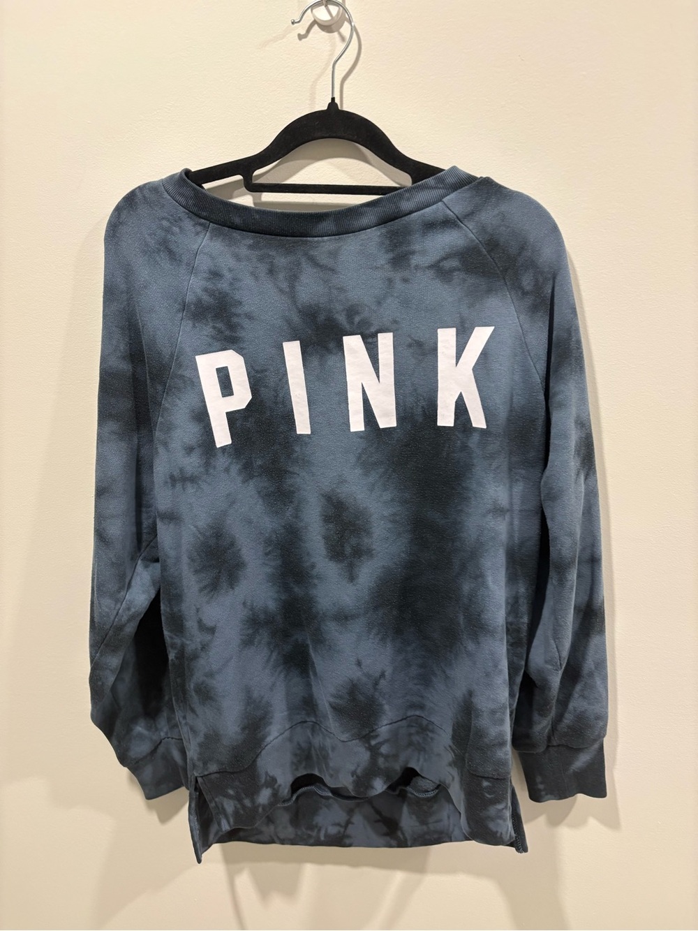PINK Victoria's Secret Blue Tie-Dye Crewneck Sweatshirt